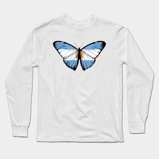 Vintage Argentina Butterfly Moth | Pray For Argentina and Stand with Argentina Long Sleeve T-Shirt